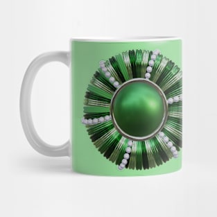 Spiral green with pearls Mug